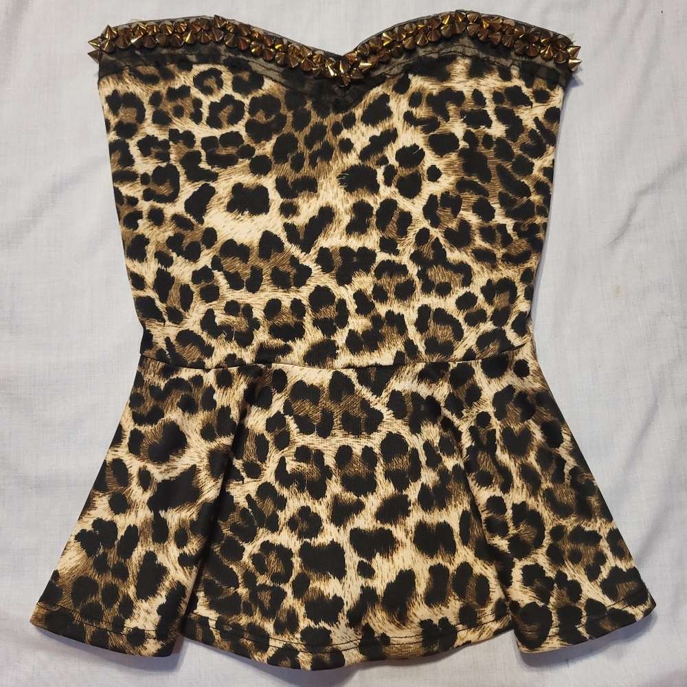 Animal print crop top Charlotte Russe size small
